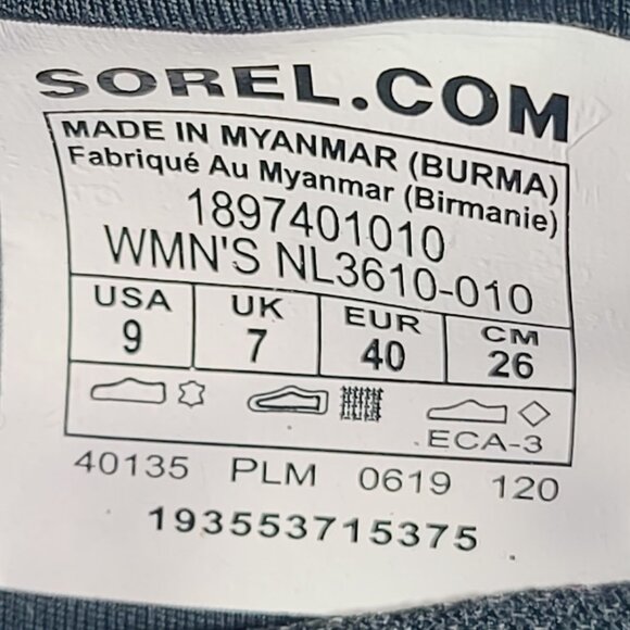 Sorel Women's Black Out N About Plus Street NL3610-010 Leather Sneaker Size 9 - Picture 6 of 6